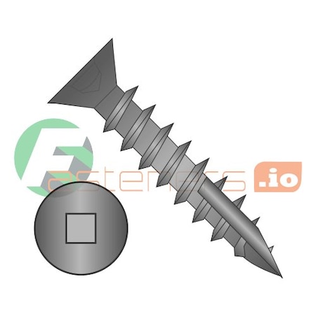 Newport Fasteners Wood Screw, #8, 5/8 in, Black Oxide Steel Flat Head Square Drive, 8000 PK 793074